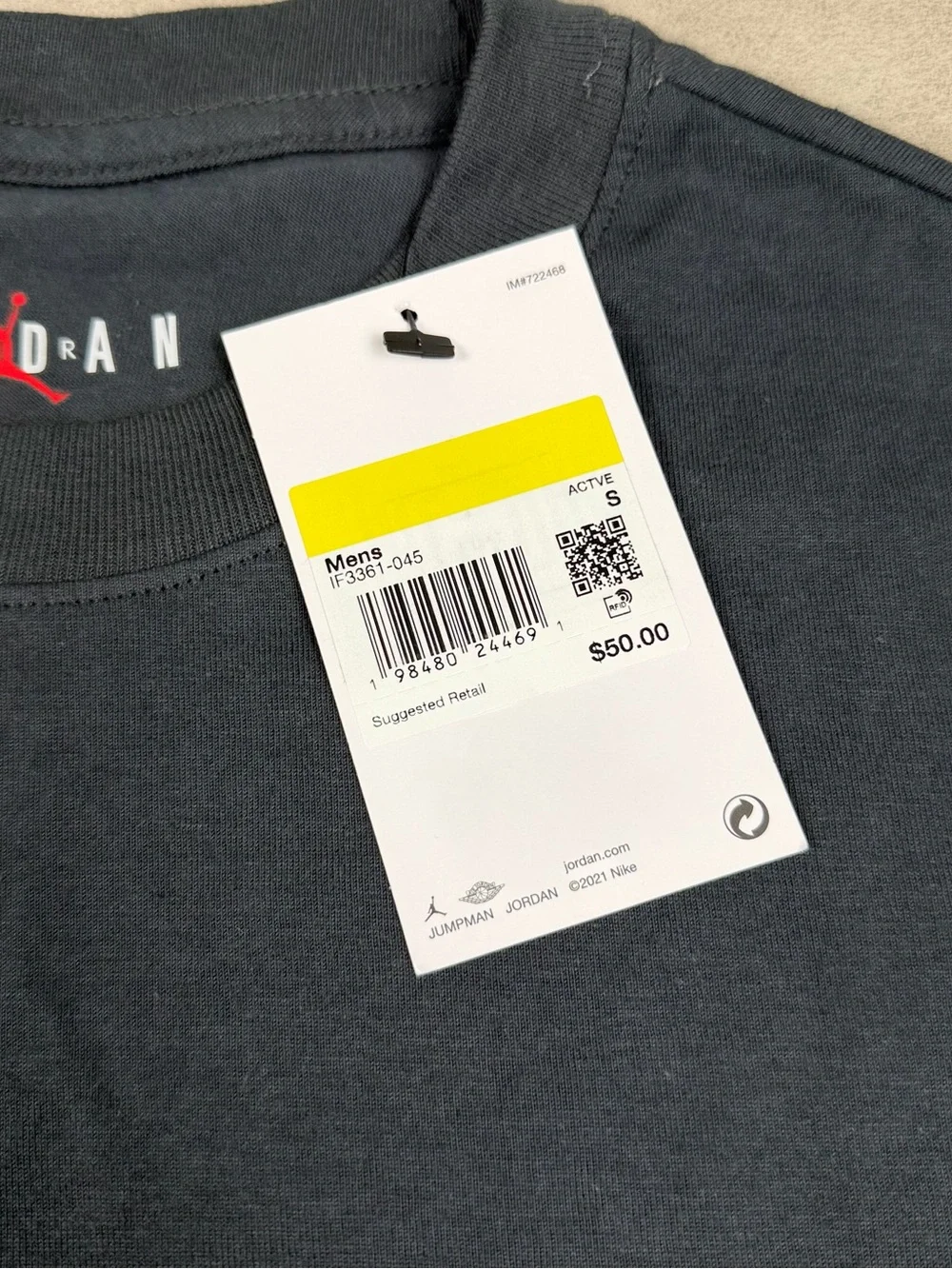 Jordan Black Tee with Red Jumpman Detail